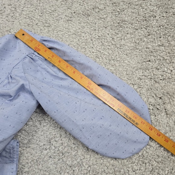 Pomander Place Women Chambray Puff Sleeve‎ Blouse Size XS Feminine Preppy - Picture 11 of 12